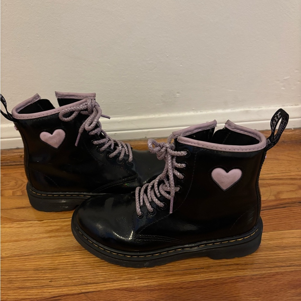 Kids Black and purple Heart Boots